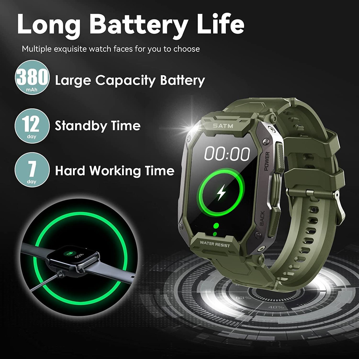 Rastreador De Fitness À Prova D'água Ip68 Smartwatch - Imagem 2