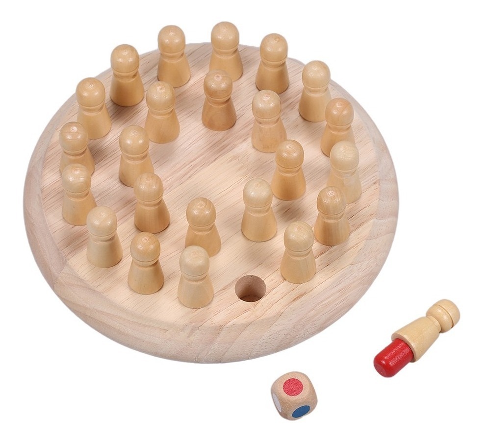 Jogo De Memória De Xadrez De Cor De Madeira Para Crianças - Imagem 4