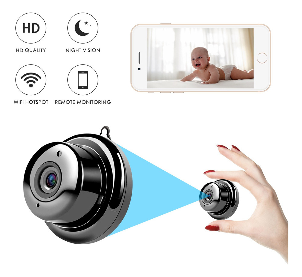 Mini Hd 1080p Camera Segurança Wifi Ip Camera Visão Noturna - Imagem 7