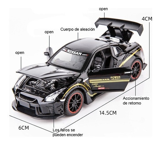 Carros De Metal Rápido E Furioso Nissan Gtr R35 Miniaturas - Imagem 3
