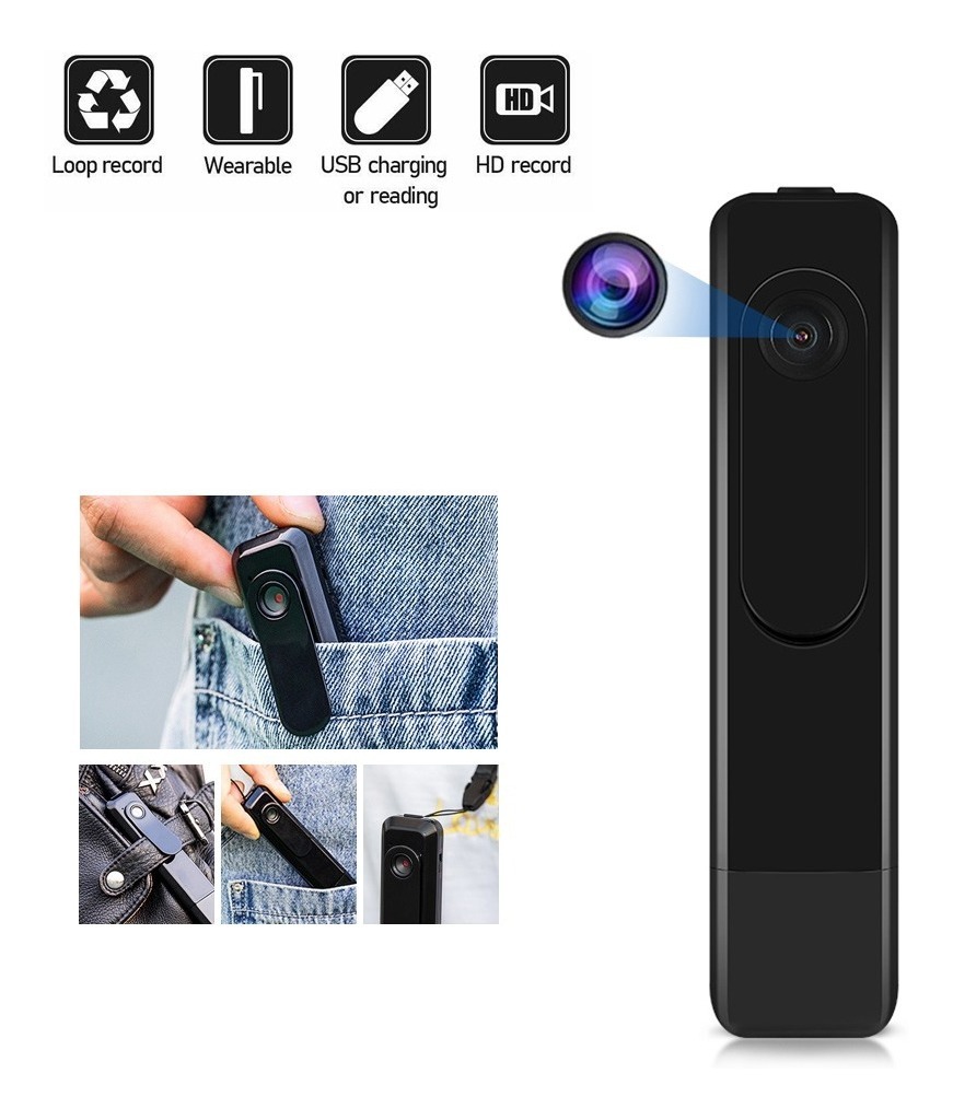 Gravação De Vídeo Portátil Mini 1080p T008 Pocket Camera Hd