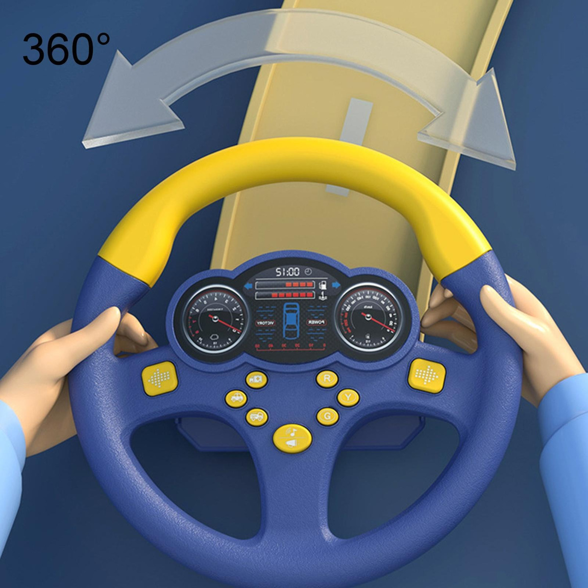 Brinquedo Infantil De Simulação De Volante De Carro Com - Imagem 2