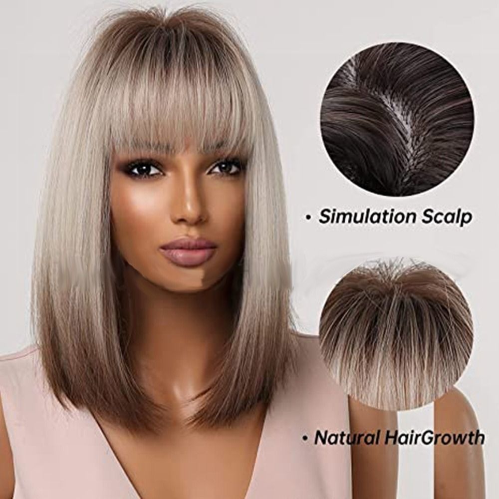 Cabelo Loiro Curto Perucas De Cabelo Curto Cabelo Liso Peruc - Imagem 7