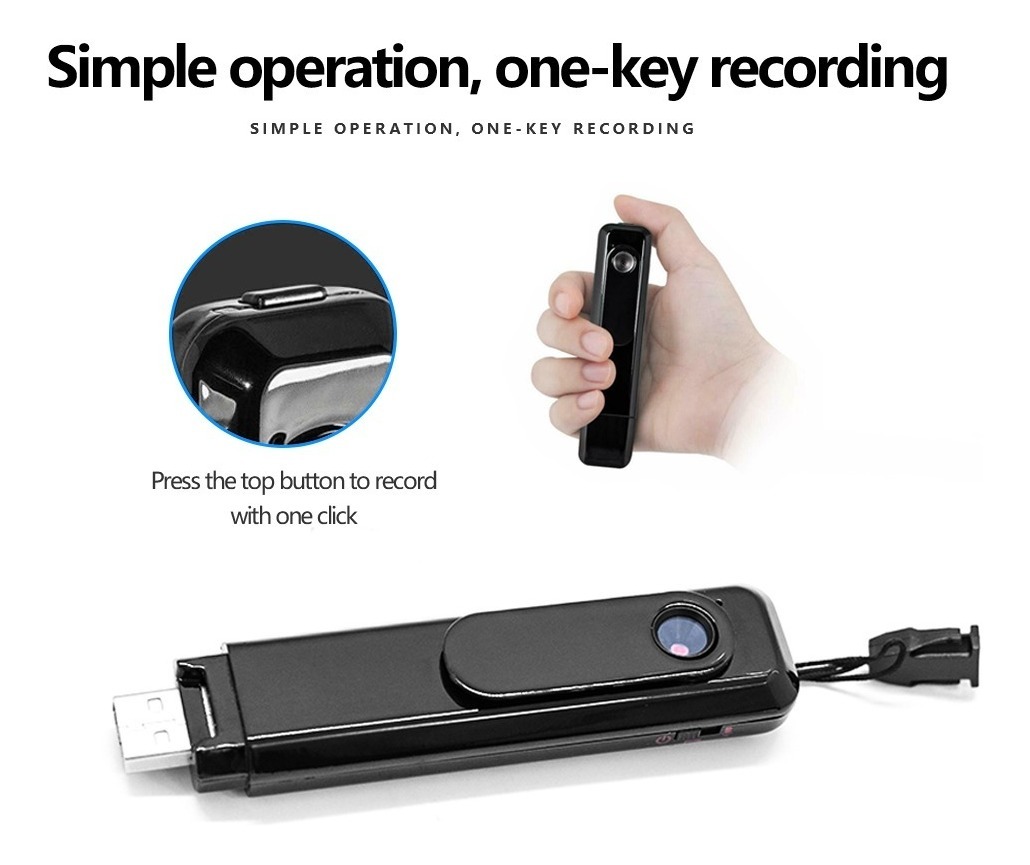 Gravação De Vídeo Portátil Mini 1080p T008 Pocket Camera Hd - Imagem 9