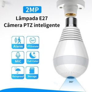 Camera Ip Lampada Segurança 360 Visão Noturna Espia Wifi Hd