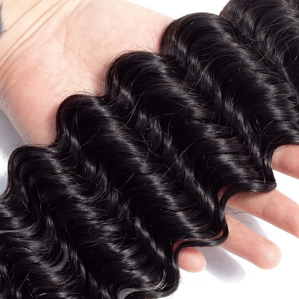 Pacote Virgem Peruca Do Cabelo Humano Cachos De 65cm Preto - Imagem 5