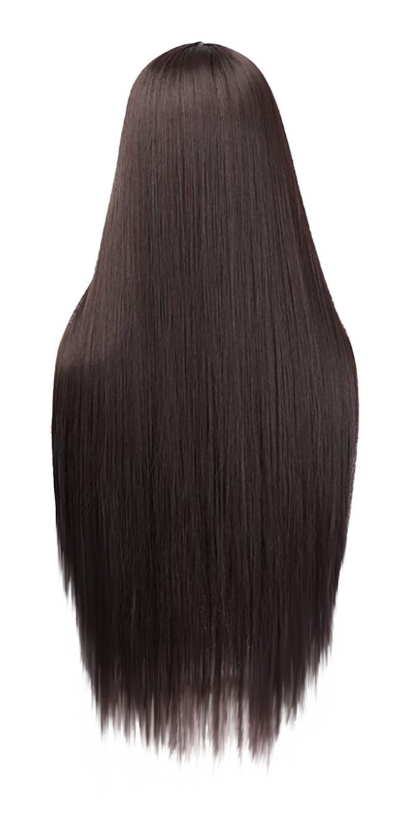 Peruca Feminina De Cabelo Comprido E Reto, Fibra Sintética D