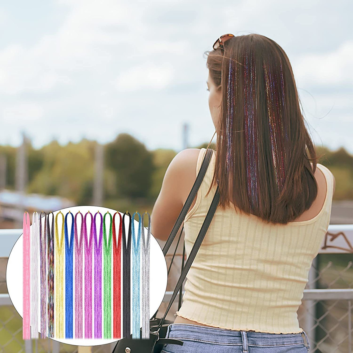 Cabo De Extensão De Cabelo De 14 Cores 94cm, Kit De Peruca - - Imagem 7