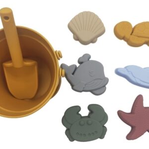 Balde De Praia De Silicone Brinquedos Infantis - Amarelo