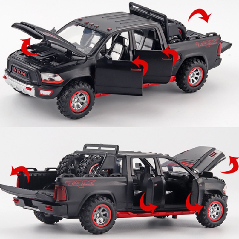 Caminhões De Brinquedo Infantis Ram Trx Metal Com Luz E Som - Imagem 13