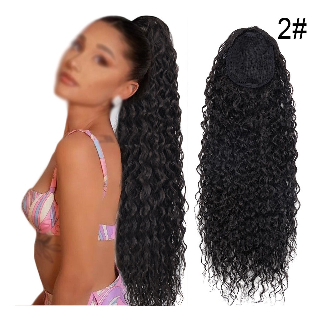 60cm Curvado Rabo Falso De Fibra Longa Peruca Encaracolada - Imagem 12