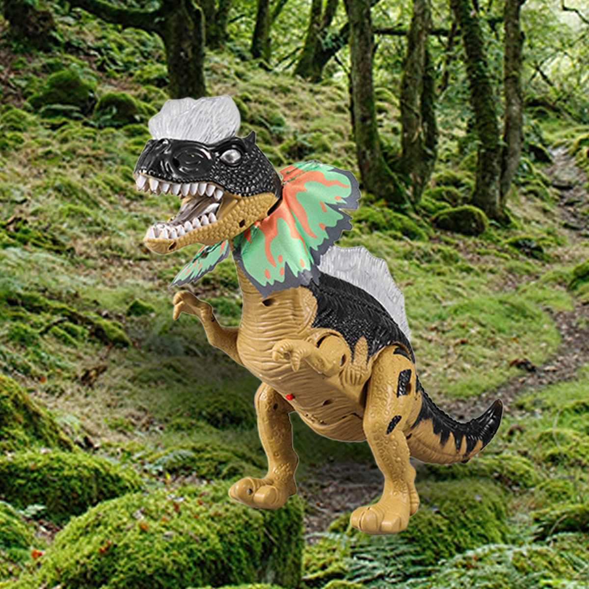 Brinquedos Eletrônicos De Dinossauros Andando Marrom - Imagem 6