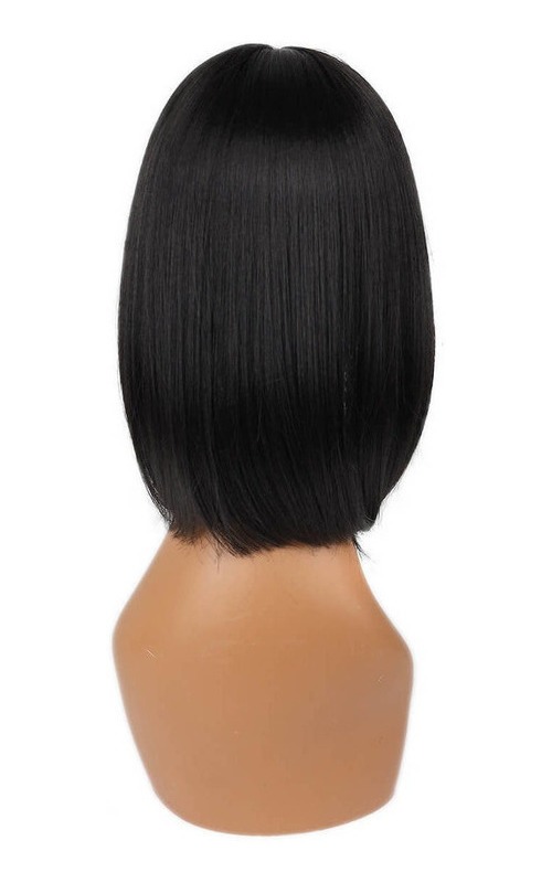 Peruca De Cabelo De Fibra Química Reta 35cm Preto Natural - Imagem 5