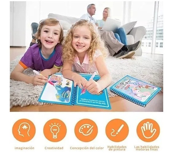 Cadernos Infantis Livros De Pintura Mágica +caneta De Agua - Imagem 3