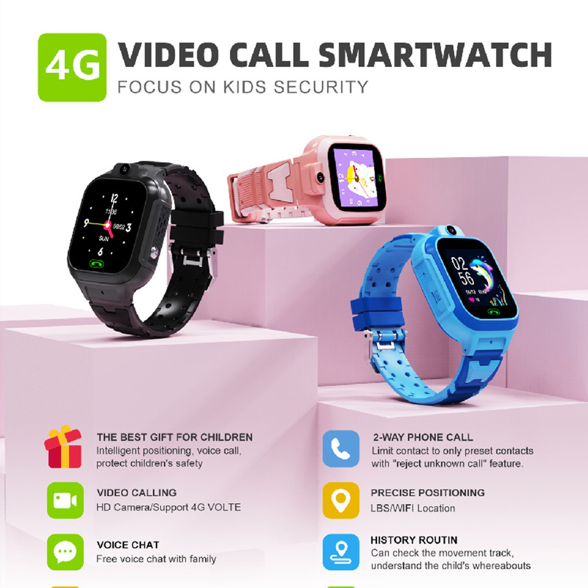Lt37 4g Kids Smartphone Call Watch Video Chat Waterproof - Imagem 6