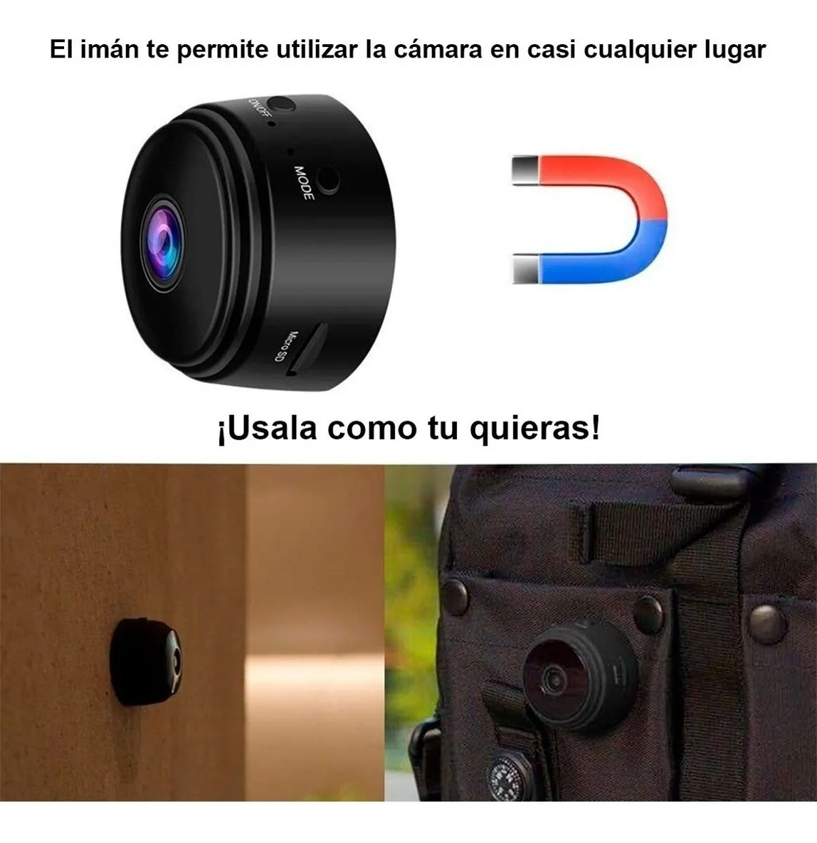Mini Wifi Câmera Vigilância Cubo Longo Duração Hd 1080p - Imagem 5