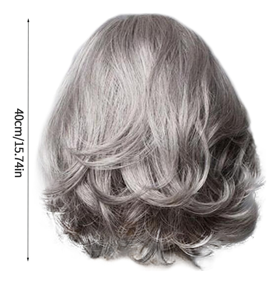 Peruca Feminina Cabelo Sintético Cinza Peruca De Onda De Cab