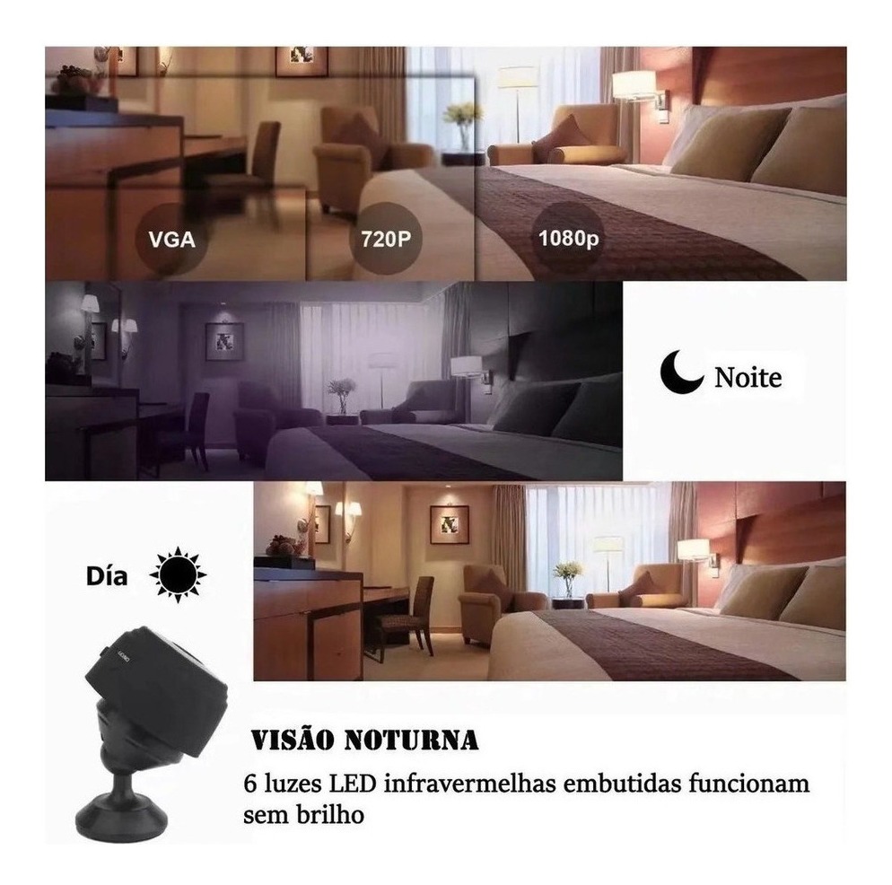 Minicâmera Espiã Discreta Microcâmera Espiã Wi-fi Externa - Imagem 4