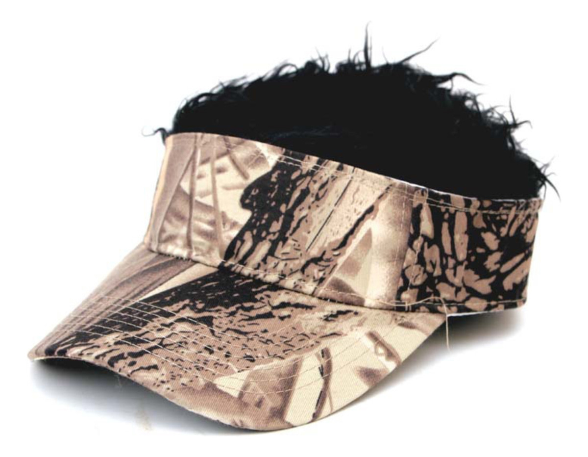 Boné De Peruca Com Peruca De Cabelo De Camufla Falsa Base Só - Imagem 2
