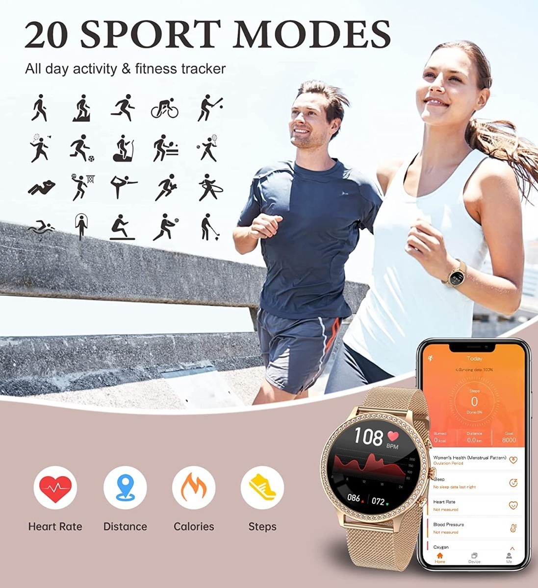 Relógios Inteligentes Para Mulheres Fitness Tracker - Imagem 5