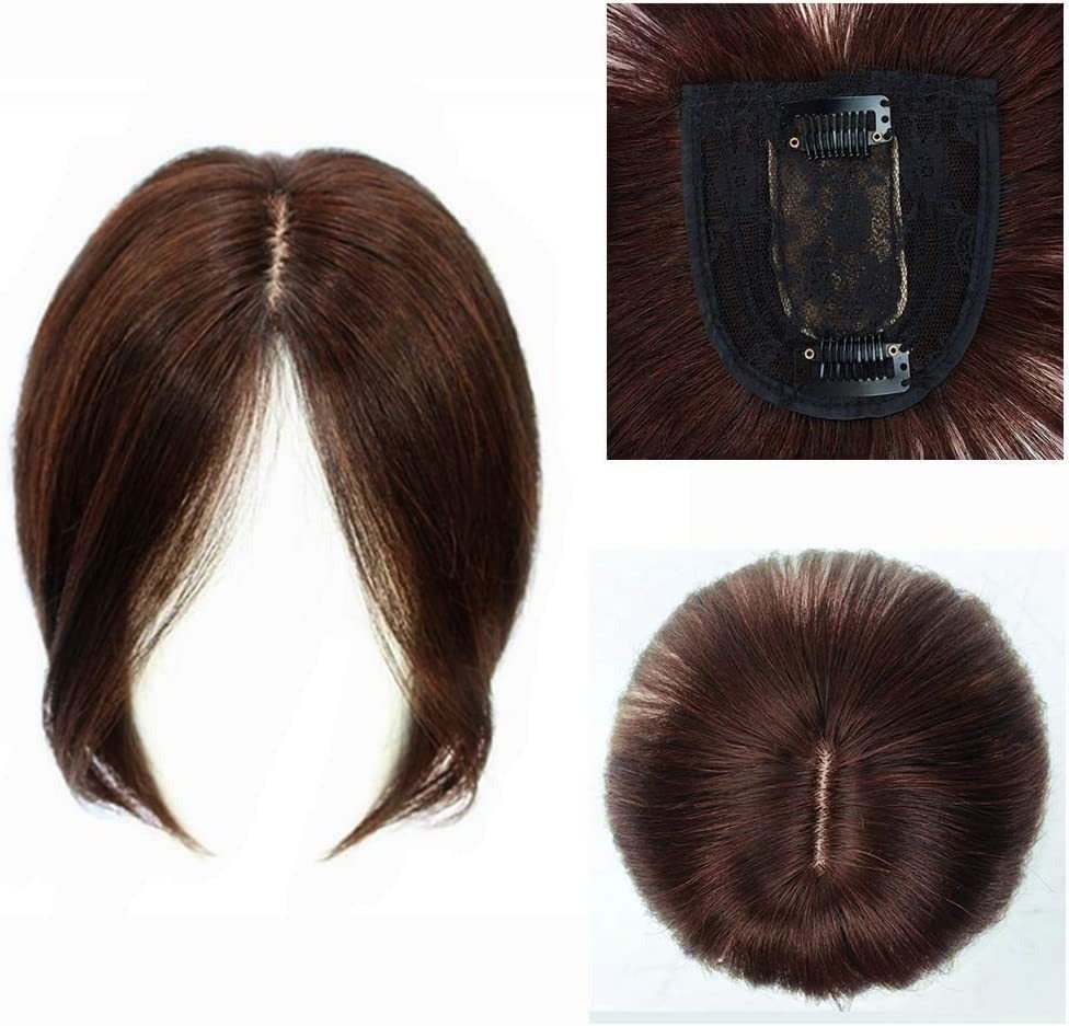 Peruca De Cabelo Humano Topper, Moldada Na Frente E