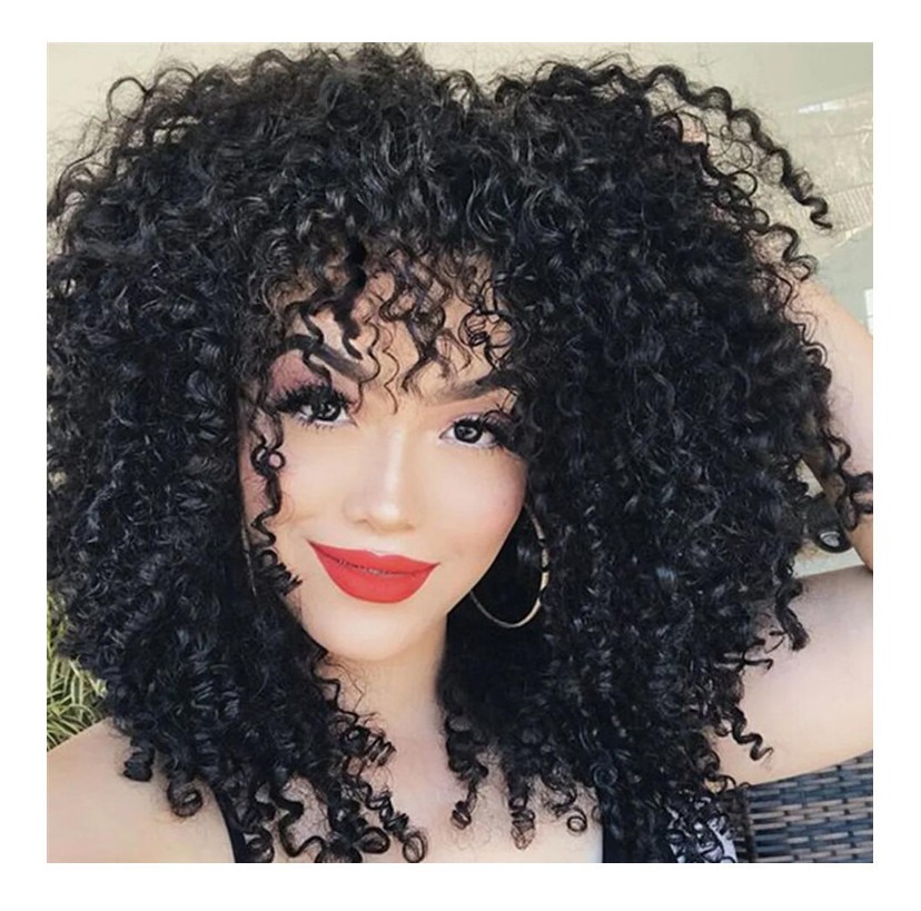 Peruca De Renda Afro Cacheado Feminina Natural De Cachos Com - Imagem 2