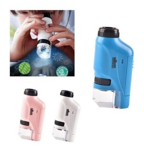 Microscópio De Bolso De Iluminação Led Infantil Portátil