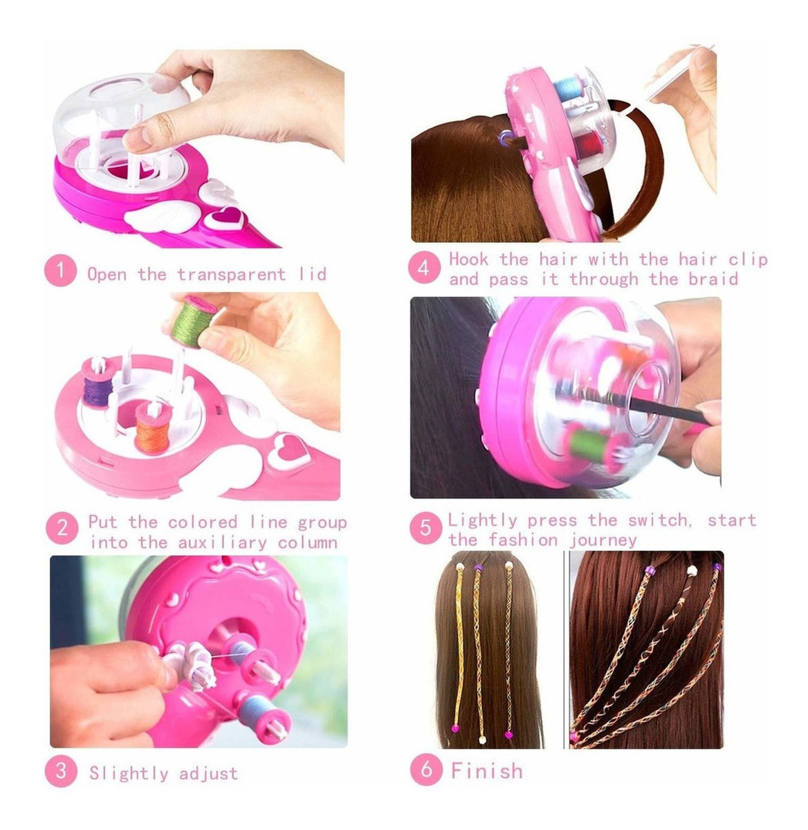 Trança De Cabelo Elétrica Automática Para Meninas Diy. - Imagem 4