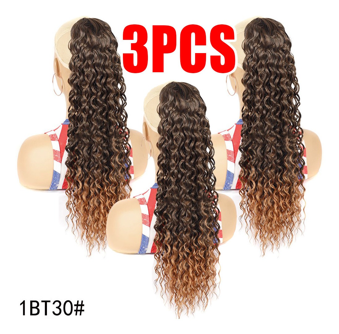 3pcs Fibra Crespa Cabelo 60cm Peruca De Peruca Cacheada Peru