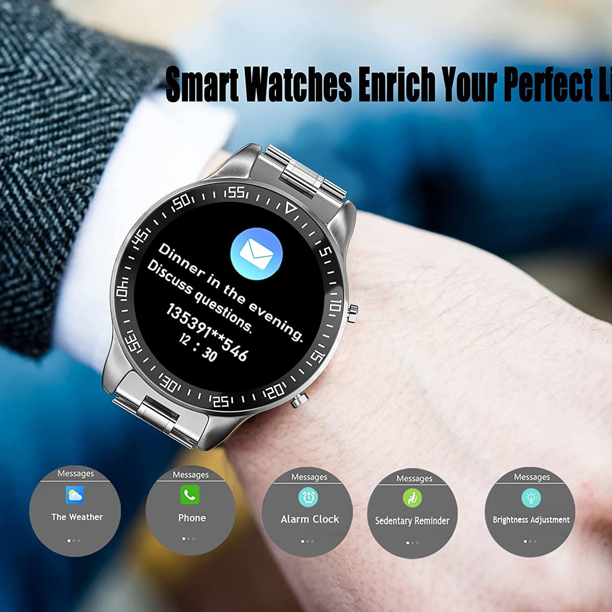 Smartwatch Masculino Ip68 Fitness Com Tela Sensível - Imagem 4