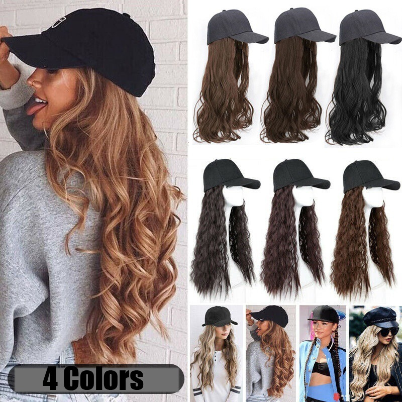 Perucas Chapéu De Beisebol Com Extensões De Cabelo Cap Per