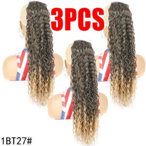 3pcs Sintético Cavalo De Encaracolado Extensão Ondulado Rabo