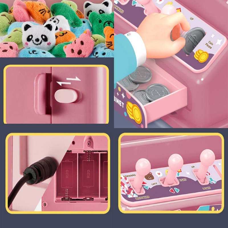 Maquina Garra Brinquedo + 10 Pelúcias Boneca De Pelúcia - Imagem 7
