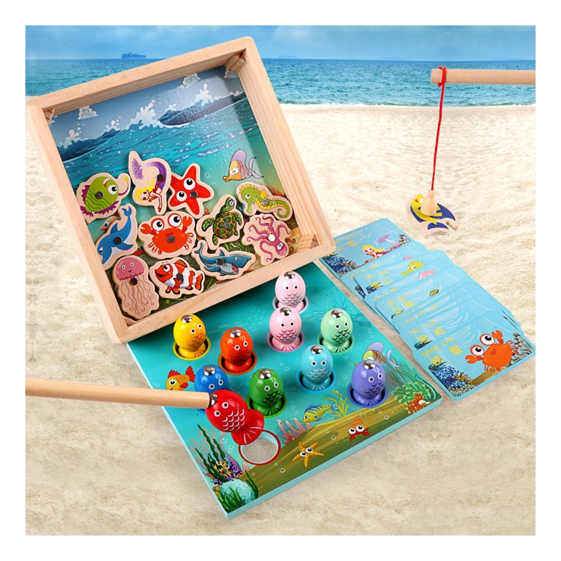 Brinquedo De Madeira Para Jogos De Pesca Brinquedos - Imagem 5