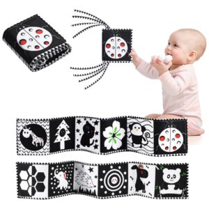 Livro Montessori Toy Black White Soft Cloth Para Bebê Recém-
