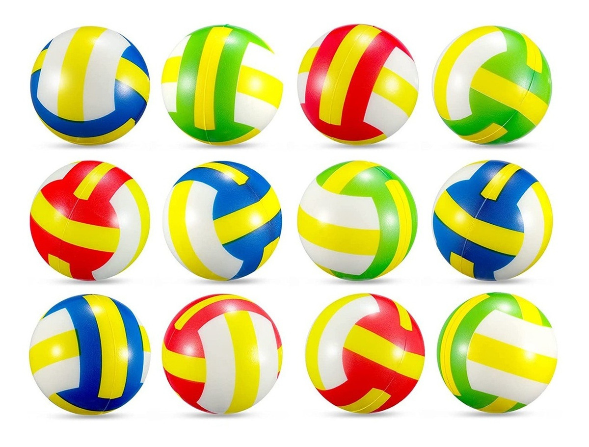 12 Peças De Mini Bolas De Estresse De Voleibol, Espuma, Espo