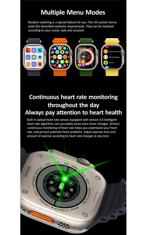Relógio Inteligente Hk8 Pro+49 Mm Nfc Ip68 À Prova D'água - Imagem 5
