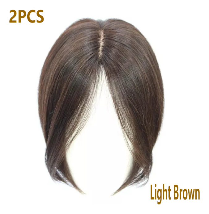 Peruca 2aplique Cabelo Humano Topper Frontal Cast Escuro Fra - Imagem 3