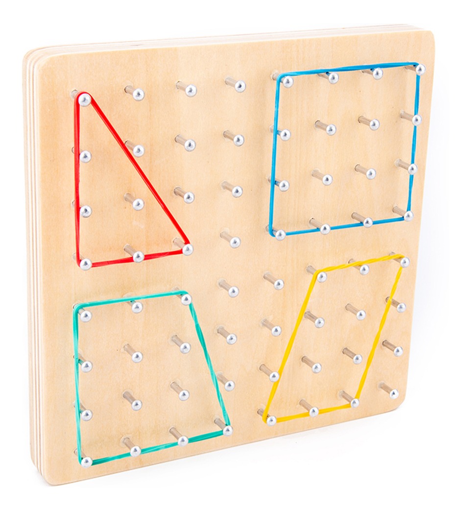 Geoboard De Madeira Com Bandas De Borracha E Cartões 8 * 8 - Imagem 4
