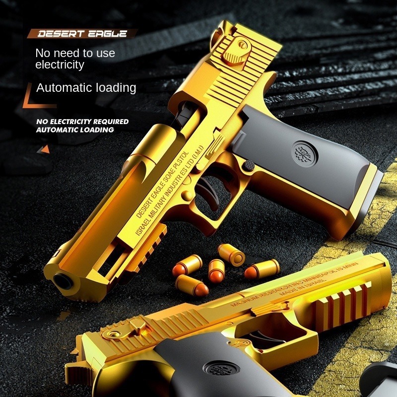 Pistola De Brinquedo Infantil Golden Desert Eagle Burst Ejec - Imagem 2
