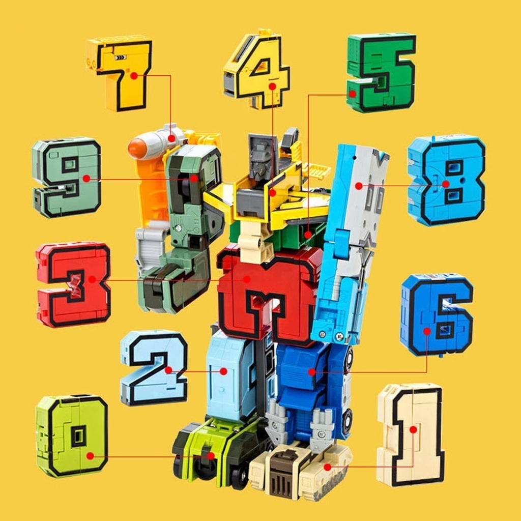 Paquete De 10 Números De Equipo Transformador Robô Brinquedo - Imagem 7