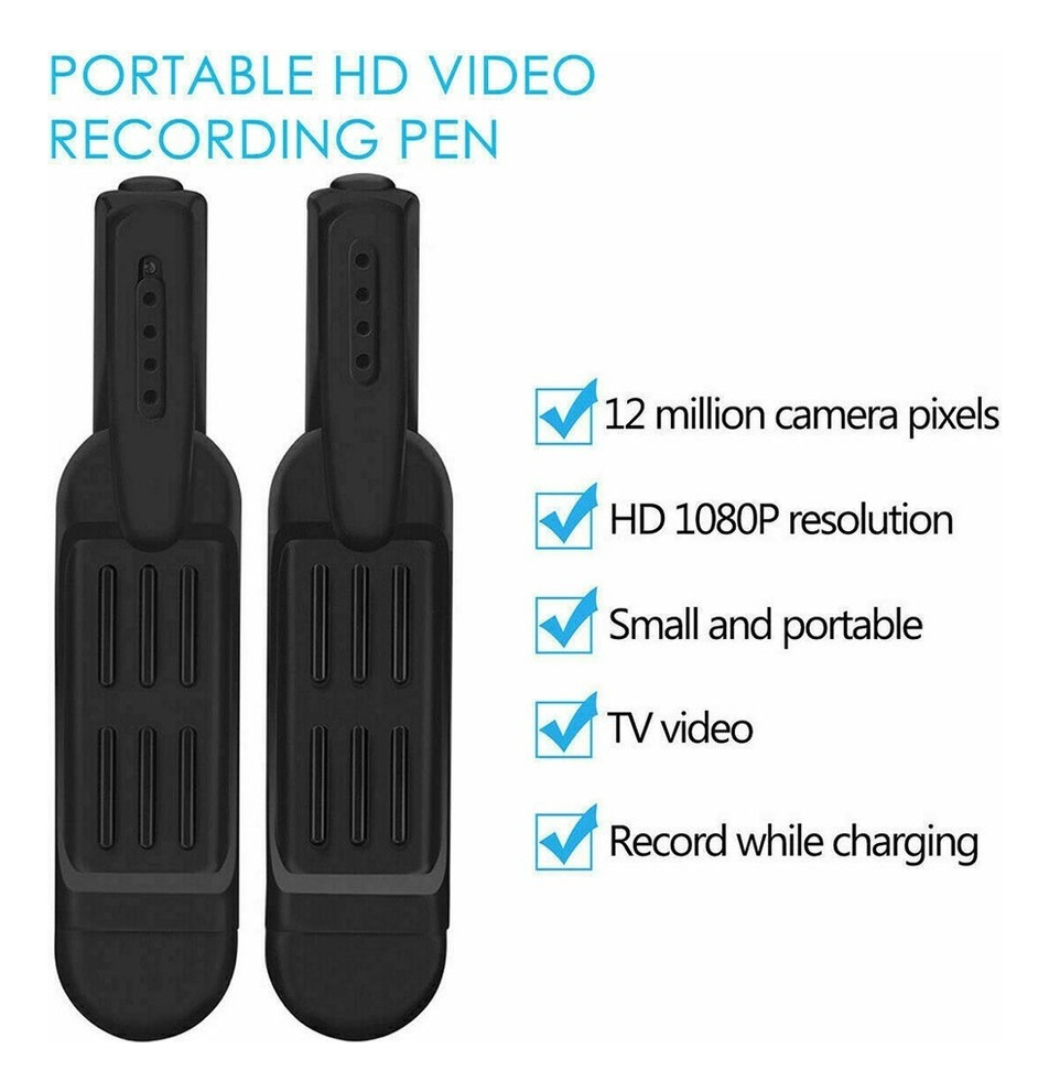 Gravador De Vídeo Mini Spy Hidden Pocket Clip Pocket - Imagem 2