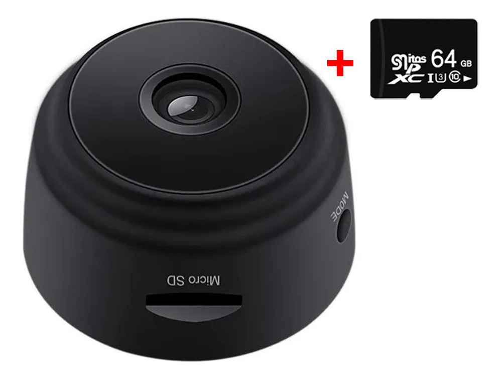 Mini Câmera Vigilância Wifi Corpo Magnético+cartão De Me