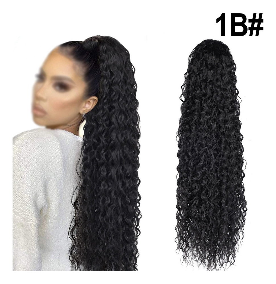 60cm Peruca Longa Cacheada De Cabeça Africana Wig