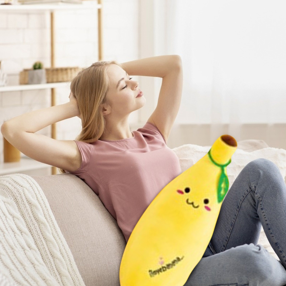 Almofada De Dormir G Cute Down De Algodão Banana Soft Fruit - Imagem 9
