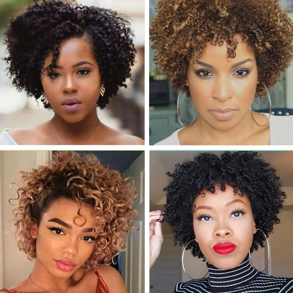 Perucas Sintéticas Afro Kinky Curly Short Wigdiy De Alta Qua - Imagem 19