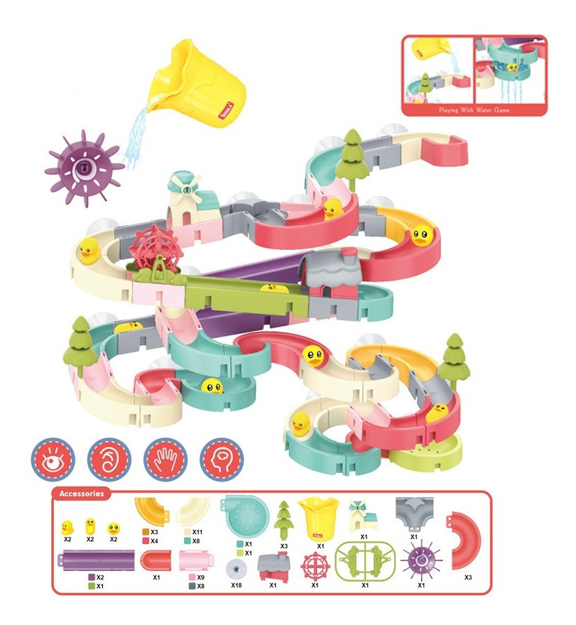 Brinquedos De Banho De Bebê Diy Corrida De Corrida De Mármor - Imagem 5