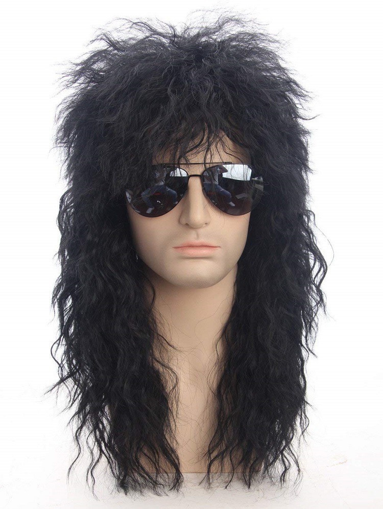 Peruca Cabelo Longo Encaracolado Masculino Ouro 70s 80s - Imagem 2
