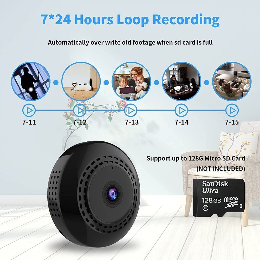 Mini Wifi Spy Camera 1080p Hd Câmera De Babá Escondida Sem F - Imagem 4