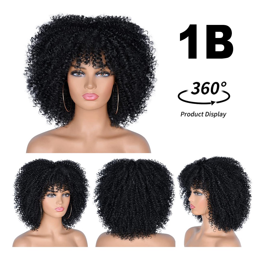 Peruca Peruca Afro Cacheada Para Uso Diario - Imagem 5